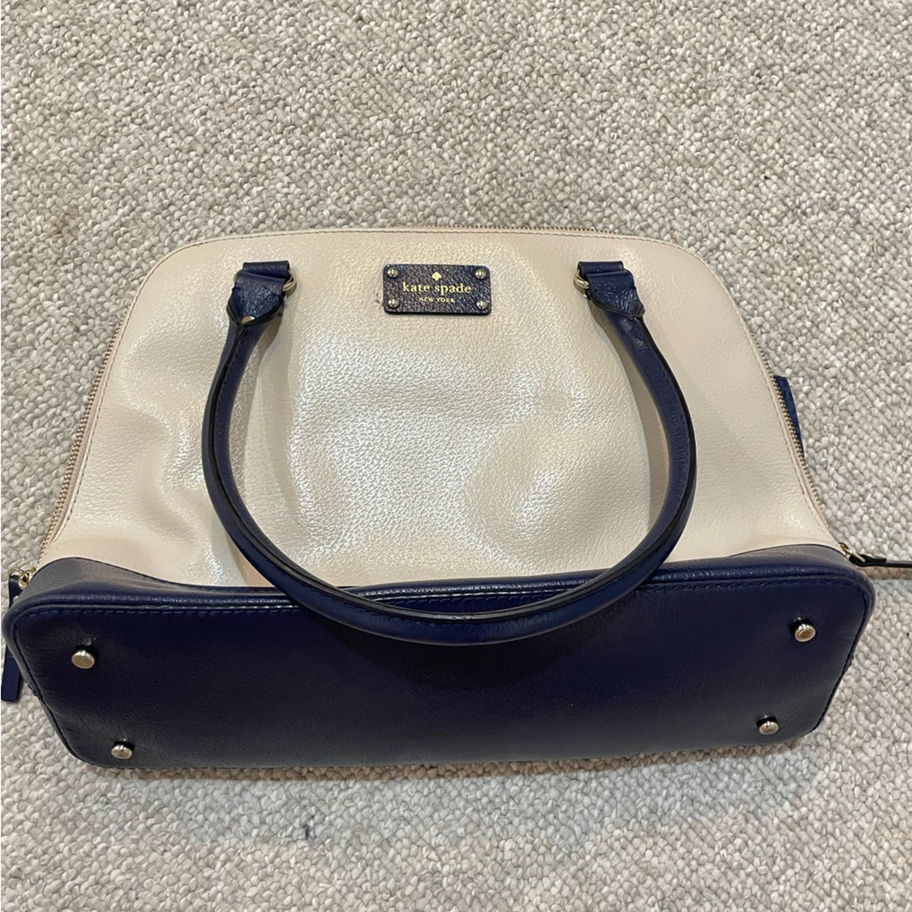 Kate Spade Colorblock Handbag White Navy